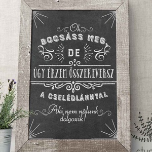 Vicces konyhai fali dekoráció, krétatábla hatású nyomtatott dekoráció - otthon & életmód - dekoráció - Meska.hu