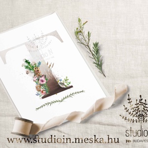 Születésnapi képeslap, monogramos képeslap, névnapi köszöntő, üdvözlő lap, születésnapi képeslap,  névnap képeslap -  - Meska.hu