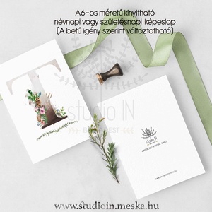 Születésnapi képeslap, monogramos képeslap, névnapi köszöntő, üdvözlő lap, születésnapi képeslap,  névnap képeslap -  - Meska.hu