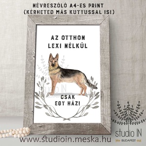 Személyre szóló, egyedi kutyás falikép, házi kedvenc falikép, kutyás dekoráció, névreszóló kutyus kép  - otthon & életmód - dekoráció - kép & falikép - poszter - Meska.hu