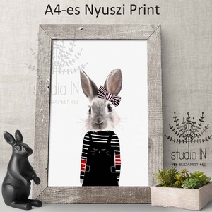 Nyuszis A4-es Falikép gyerekszobai poszter dekoráció - otthon & életmód - babaszoba, gyerekszoba - babaszoba kép - Meska.hu