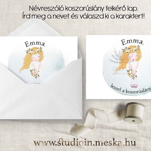 Koszorúslány felkérő lap - esküvő - meghívó & kártya - meghívó - Meska.hu