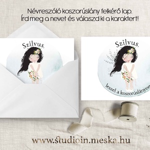 Koszorúslány felkérő lap - esküvő - meghívó & kártya - meghívó - Meska.hu
