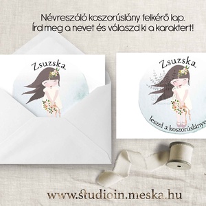 Koszorúslány felkérő lap - esküvő - meghívó & kártya - meghívó - Meska.hu