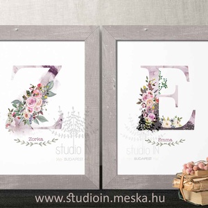 MONOGRAM FALIKÉP, Babaszoba falikép, gyerekszoba dekoráció, A4-es méret, -Z- betű - otthon & életmód - dekoráció - kép & falikép - Meska.hu