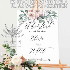 Esküvői üdvözlő tábla, esküvői köszöntő tábla, Esküvői Vendégváró tábla - esküvő - dekoráció - tábla & jelzés - Meska.hu