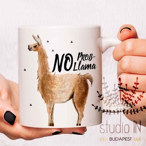 Llama Bögre, No Prob-llama feliratos bögre, ajándék lámás bögre -  - Meska.hu