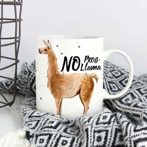 Llama Bögre, No Prob-llama feliratos bögre, ajándék lámás bögre -  - Meska.hu