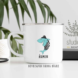 Kalózos névre szóló zománcozott bádog bögre gyerekeknek. - ékszer - gyűrű - fonódó gyűrű - Meska.hu