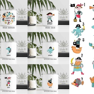 Kalózos névre szóló zománcozott bádog bögre gyerekeknek. - ékszer - gyűrű - fonódó gyűrű - Meska.hu