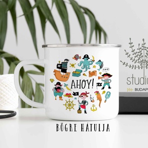 Kalózos névre szóló zománcozott bádog bögre gyerekeknek. - ékszer - gyűrű - fonódó gyűrű - Meska.hu