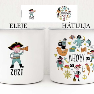 Kalózos névre szóló zománcozott bádog bögre gyerekeknek. - ékszer - gyűrű - fonódó gyűrű - Meska.hu