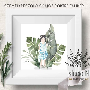 Kislány portré falikép, személyre szóló ajándék, ajándék portré falikép - otthon & életmód - dekoráció - fali és függő dekoráció - falra akasztható dekor - Meska.hu