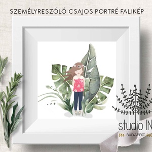 Kislány portré falikép, személyre szóló ajándék, ajándék portré falikép - otthon & életmód - dekoráció - fali és függő dekoráció - falra akasztható dekor - Meska.hu