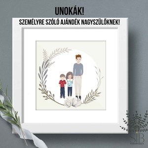 UNOKÁK! portré falikép nagyszülőknek, személyre szóló ajándék, ajándék portré falikép nagymamáknak, nagypapáknak - művészet - portré & karikatúra - portré - Meska.hu