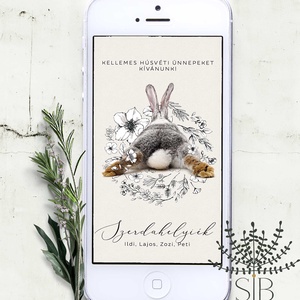 Húsvéti digitális képeslap, letölthető húsvéti üdvözlő - otthon & életmód - papír, írószer - ajándékozás kellékei - képeslap, üdvözlőlap - Meska.hu