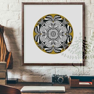 Mandala, Doodle mandala, Zentangle, Mandala rajz, Mandala print -  - Meska.hu