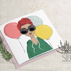 Születésnapi képeslap, szülinapi névreszóló képeslap, barátnő képeslap, csajos ajándék - otthon & életmód - papír, írószer - Meska.hu