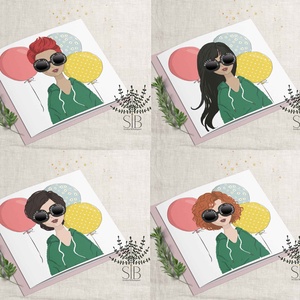 Születésnapi képeslap, szülinapi névreszóló képeslap, barátnő képeslap, csajos ajándék - otthon & életmód - papír, írószer - Meska.hu