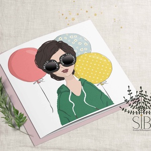 Születésnapi képeslap, szülinapi névreszóló képeslap, barátnő képeslap, csajos ajándék - otthon & életmód - papír, írószer - Meska.hu