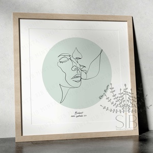 Vonalrajz, arc vonalrajz, férfi és női arc vonalrajzok, minimalista falikép, egyvonalas rajz, násza - otthon & életmód - dekoráció - kép & falikép - Meska.hu