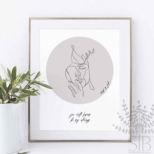 Vonalrajz, arc vonalrajz, férfi és női arc vonalrajzok, minimalista falikép, egyvonalas rajz, násza - otthon & életmód - dekoráció - kép & falikép - Meska.hu