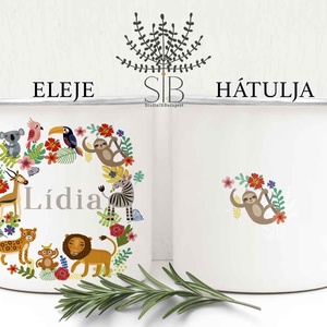 Állatos névre szóló zománcozott fém bögre - otthon & életmód - konyhafelszerelés, tálalás - tálalás - bögre & csésze - Meska.hu