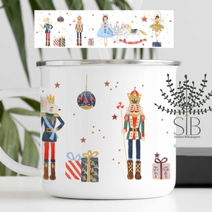 Karácsonyi diótörős bádogbögre, névreszóló karácsonyi bögre, balettos bögre, zománcozott bögre, diótörő - otthon & életmód - konyhafelszerelés, tálalás - Meska.hu