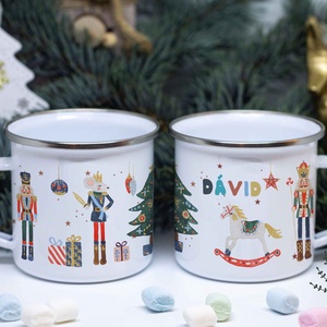 Karácsonyi diótörős bádogbögre, névreszóló karácsonyi bögre, balettos bögre, zománcozott bögre, diótörő - otthon & életmód - konyhafelszerelés, tálalás - Meska.hu