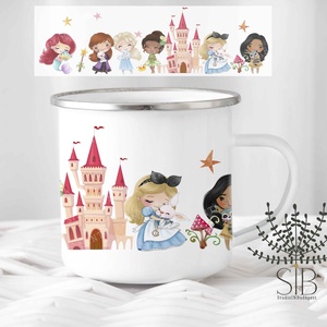 Hercegnő mintás zománcozott fém bögre, névre szóló - otthon & életmód - konyhafelszerelés, tálalás - tálalás - bögre & csésze - Meska.hu