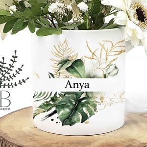 Anya Bögre, bögre anyukáknak, anya ajándék bögre zöld növényes bögre - otthon & életmód - konyhafelszerelés, tálalás - tálalás - bögre & csésze - Meska.hu