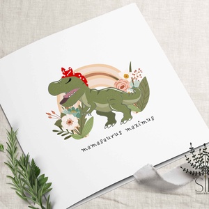 Anyák napi képeslap, Anya képeslap, Dinosaurus képeslap, mamasaurus, dinós anyák napi képeslap, - otthon & életmód - papír, írószer - ajándékozás kellékei - képeslap, üdvözlőlap - Meska.hu