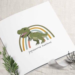 Apák napi képeslap, Apa képeslap, Dinosaurus képeslap, papasaurus, dinós képeslap apukáknak, Otthon & Életmód, Papír, írószer, Képeslap, üdvözlőlap, Ajándékozás kellékei, Fotó, grafika, rajz, illusztráció, MESKA