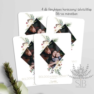 Fényképes karácsonyi képeslap (4db-os), Karácsony, Karácsonyi ajándékozás, Karácsonyi képeslap, üdvözlőlap, ajándékkísérő, Fotó, grafika, rajz, illusztráció, MESKA