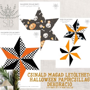 Halloween mintás csináld magad letölthető papírcsillag dekoráció DIY, Otthon & Életmód, Dekoráció, Halloween, Halloweeni dekoráció, Papírművészet, MESKA