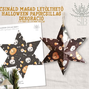 Halloween mintás csináld magad letölthető papírcsillag dekoráció DIY - otthon & életmód - dekoráció - halloween - halloweeni dekoráció - Meska.hu