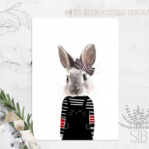 Nyuszis A4-es Falikép gyerekszobai poszter dekoráció - otthon & életmód - babaszoba, gyerekszoba - babaszoba kép - Meska.hu