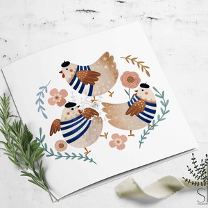 Húsvéti képeslap tavaszköszöntő menő csirkékkel., Otthon & Életmód, Papír, írószer, Képeslap, üdvözlőlap, Ajándékozás kellékei, Fotó, grafika, rajz, illusztráció, MESKA