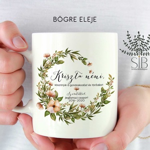 Ballagási bögre óvodai ballagásra, virágos grafikával, egyedi felirattal - Meska.hu