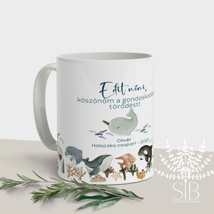 Halas óvodai ballagási ajándék bögre, névre szóló ajándék - otthon & életmód - konyhafelszerelés, tálalás - tálalás - bögre & csésze - Meska.hu