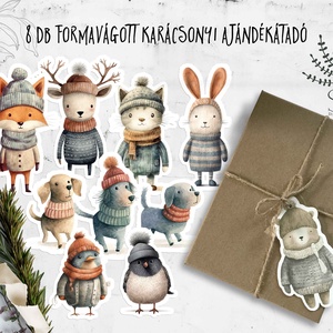 Karácsonyi formavágott erdei állatos ajándékátadó, ünnepi dekoráció - Meska.hu