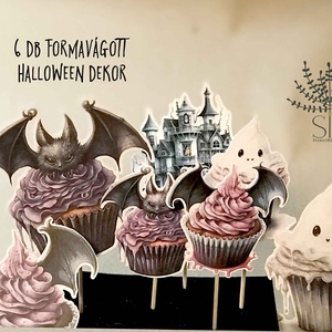 Halloween party dekoráció, formavágott halloween-es muffin mintás süti díszítő - otthon & életmód - dekoráció - halloween - halloweeni dekoráció - Meska.hu