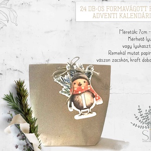 Adventi kalendárium figurák, 24 db formavágott figura - karácsony - adventi díszek - adventi naptár - Meska.hu