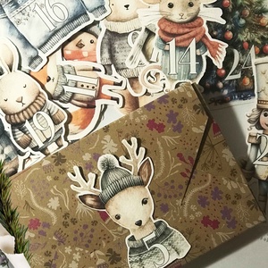 Adventi kalendárium figurák, 24 db formavágott figura - karácsony - adventi díszek - adventi naptár - Meska.hu