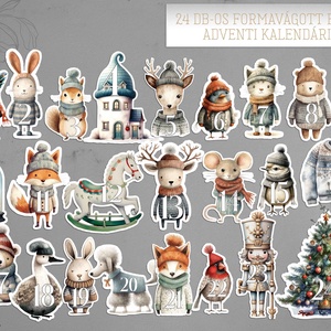 Adventi kalendárium figurák, 24 db formavágott figura - Meska.hu