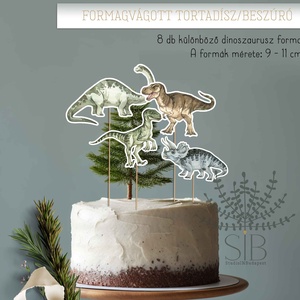 Dinoszaurusz formavágott torta dekoráció, születésnapi tortabeszúró - otthon & életmód - konyhafelszerelés, tálalás - sütés, főzés - sütidísz - Meska.hu
