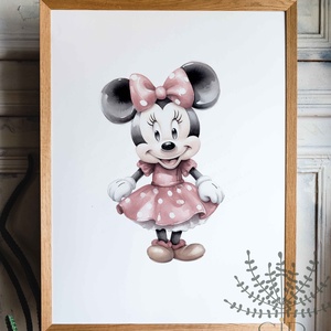 Mickey és Minnie vízfesték Falikép gyerekszobába - otthon & életmód - babaszoba, gyerekszoba - babaszoba kép - Meska.hu
