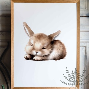 Nyúl kölyök grafikás állatos gyermekszobai falikép, Otthon & Életmód, Babaszoba, gyerekszoba, Babaszoba kép, Fotó, grafika, rajz, illusztráció, MESKA