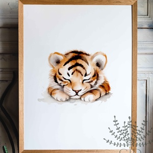 Tigris kölyök grafikás állatos gyermekszobai falikép, Otthon & Lakás, Babaszoba, gyerekszoba, Babaszoba kép, Fotó, grafika, rajz, illusztráció, MESKA
