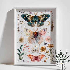 Pillangós, színes vízfesték hatású print, Otthon & Életmód, Dekoráció, Kép & Falikép, Poszter, Fotó, grafika, rajz, illusztráció, MESKA